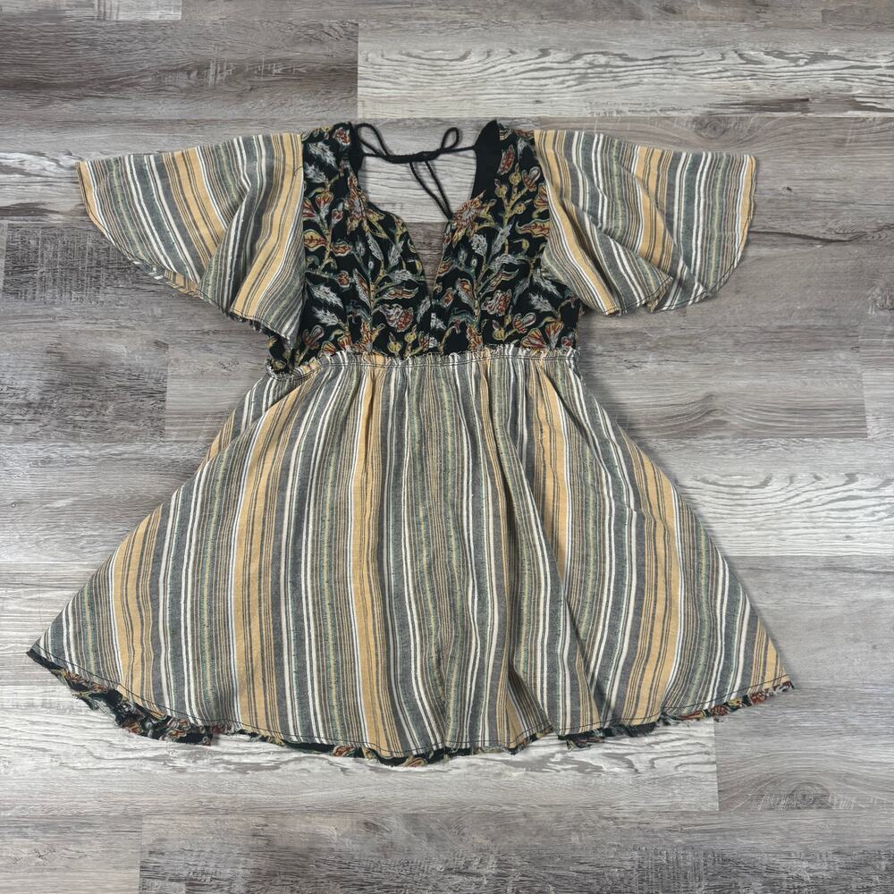 Free People Babydoll Mini Dress Boho Cottage Prairie Summer Prairie Festival S - Picture 2 of 13